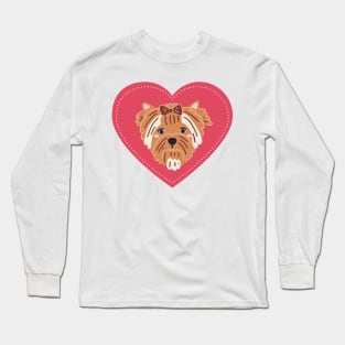 My Yorkshire Terrier is my Valentine Long Sleeve T-Shirt